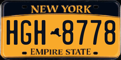 NY license plate HGH8778