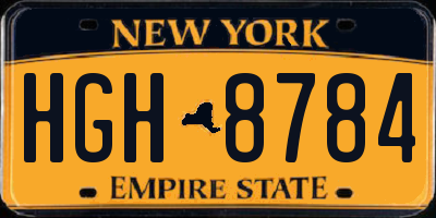 NY license plate HGH8784
