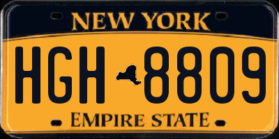 NY license plate HGH8809