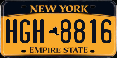 NY license plate HGH8816