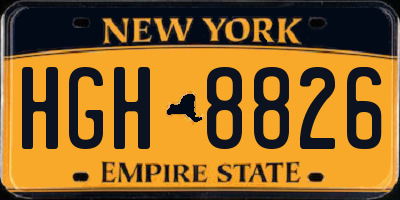 NY license plate HGH8826