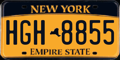 NY license plate HGH8855