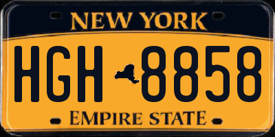 NY license plate HGH8858