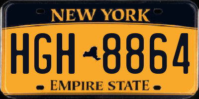 NY license plate HGH8864
