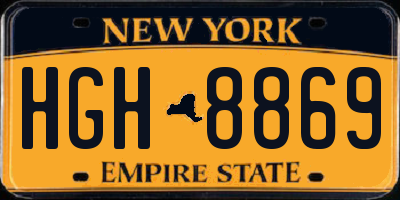 NY license plate HGH8869
