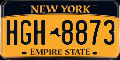 NY license plate HGH8873