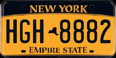 NY license plate HGH8882