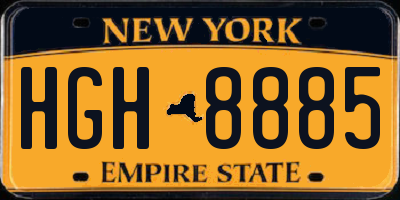 NY license plate HGH8885