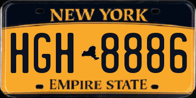 NY license plate HGH8886