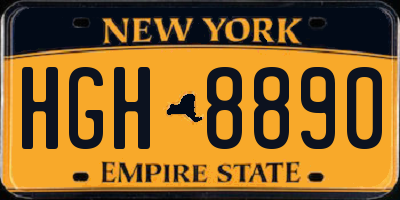 NY license plate HGH8890