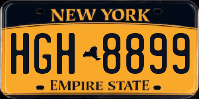 NY license plate HGH8899