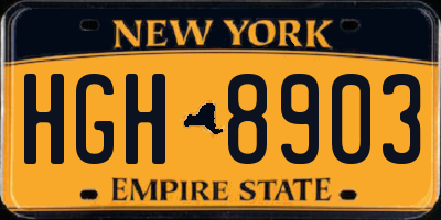 NY license plate HGH8903