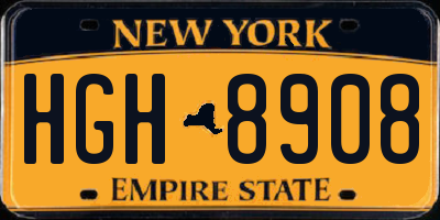 NY license plate HGH8908
