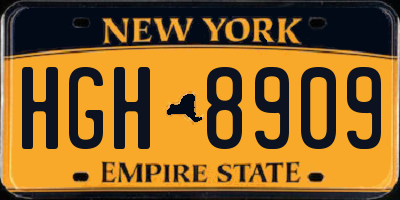 NY license plate HGH8909