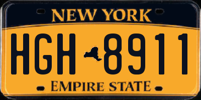 NY license plate HGH8911