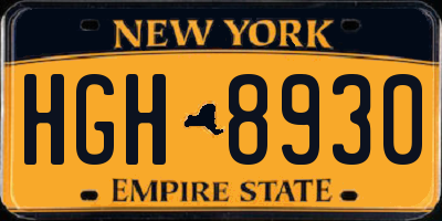 NY license plate HGH8930