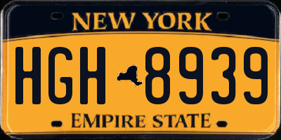 NY license plate HGH8939
