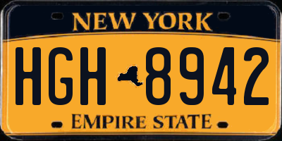 NY license plate HGH8942