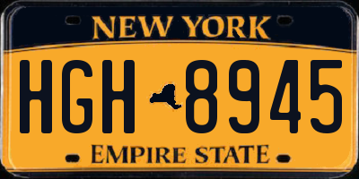 NY license plate HGH8945