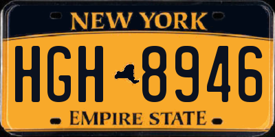 NY license plate HGH8946