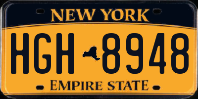 NY license plate HGH8948
