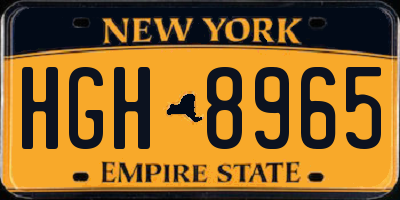 NY license plate HGH8965
