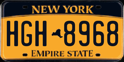 NY license plate HGH8968