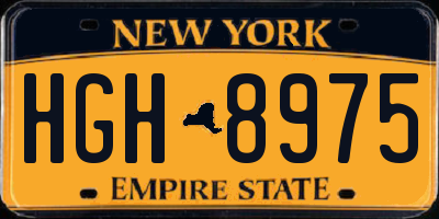 NY license plate HGH8975