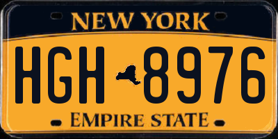 NY license plate HGH8976