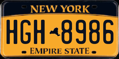 NY license plate HGH8986