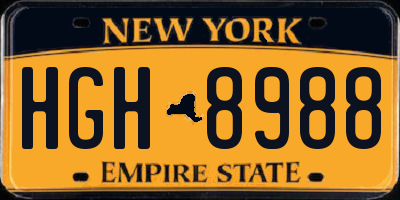 NY license plate HGH8988