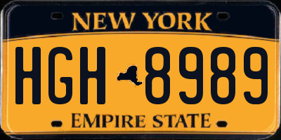 NY license plate HGH8989