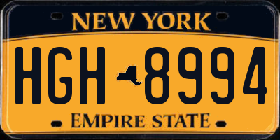 NY license plate HGH8994