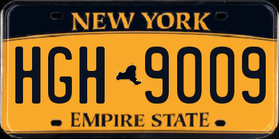 NY license plate HGH9009