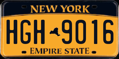 NY license plate HGH9016