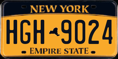 NY license plate HGH9024