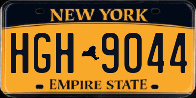 NY license plate HGH9044