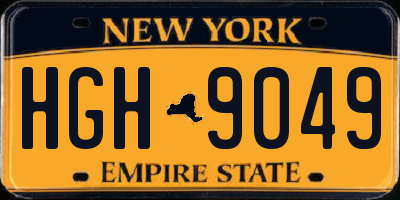 NY license plate HGH9049