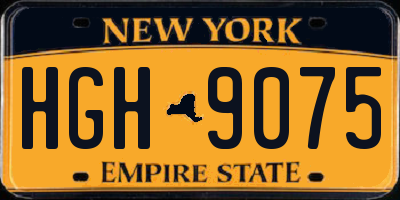 NY license plate HGH9075