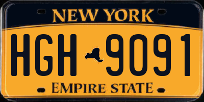 NY license plate HGH9091