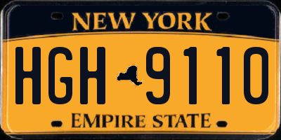 NY license plate HGH9110