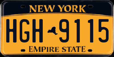 NY license plate HGH9115
