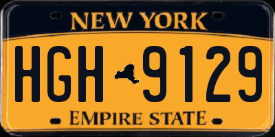 NY license plate HGH9129