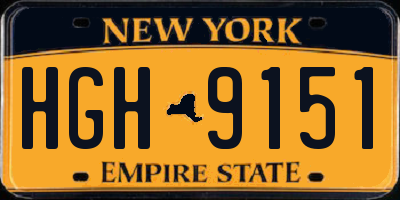 NY license plate HGH9151