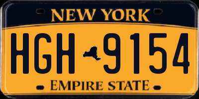 NY license plate HGH9154