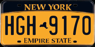 NY license plate HGH9170
