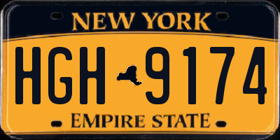 NY license plate HGH9174