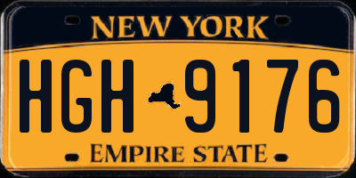 NY license plate HGH9176