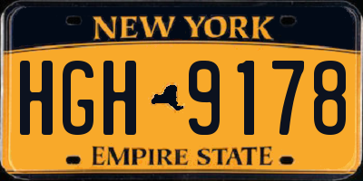 NY license plate HGH9178