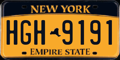 NY license plate HGH9191
